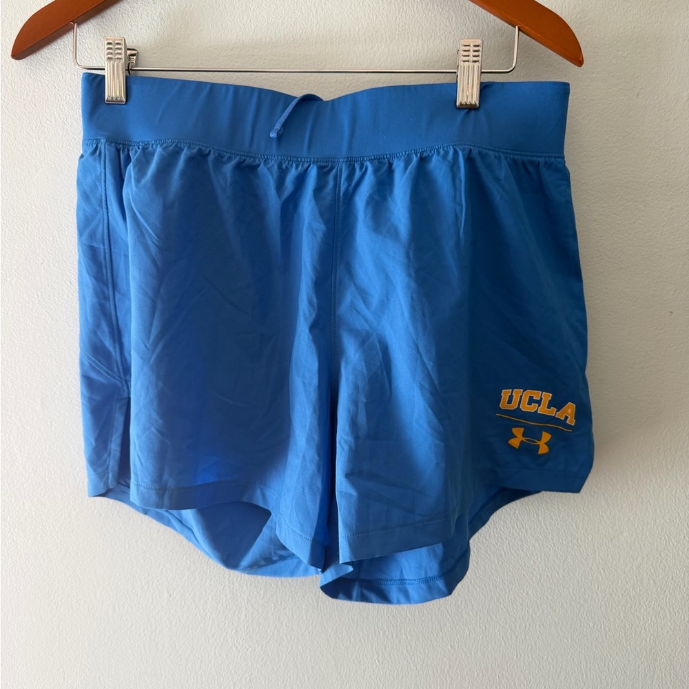 Under Armour UCLA Bruins‎ HeatGear Running Shorts Blue Womens Large LG Athletic
